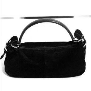 Black suede Sergio Rossi shoulder bag
